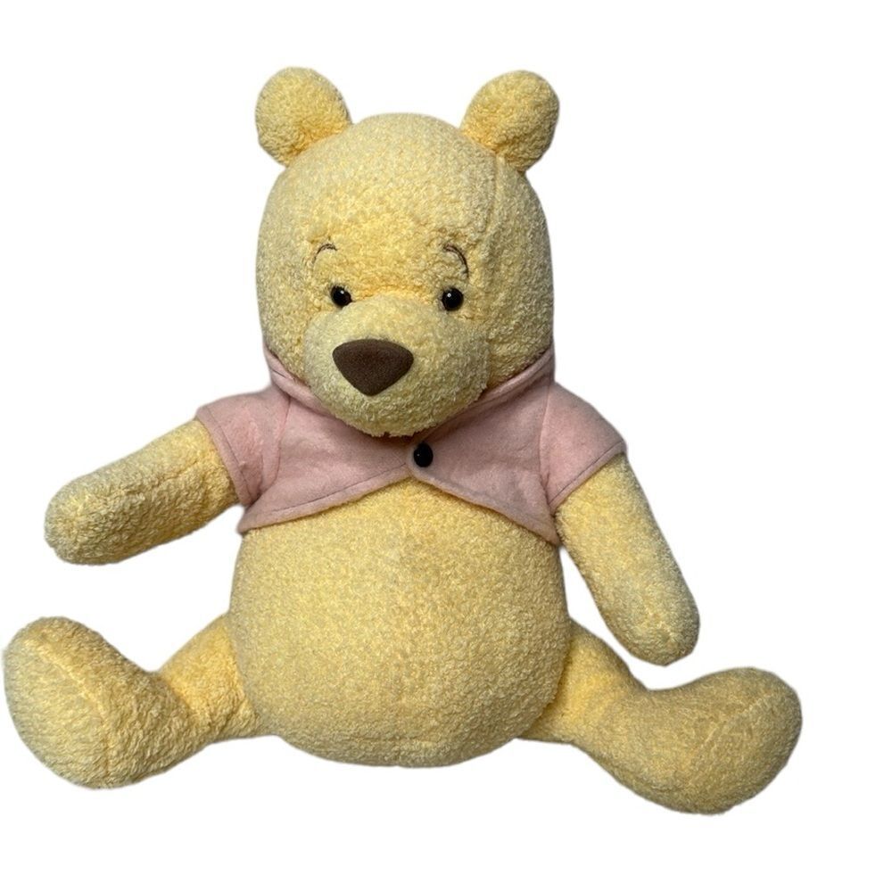 Disney Plush 13” Winnie The Pooh Pink Sweater Stuffed animal.